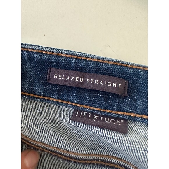 NYDJ Relaxed Straight Leg Jeans Medium Wash Blue Stretch Comfort Women's Size 8 - Picture 9 of 11